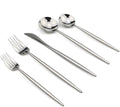 5-Piece Flatware Set, 18/10 Stainless Steel Dishwasher Safe, Mirror Polishing Silver