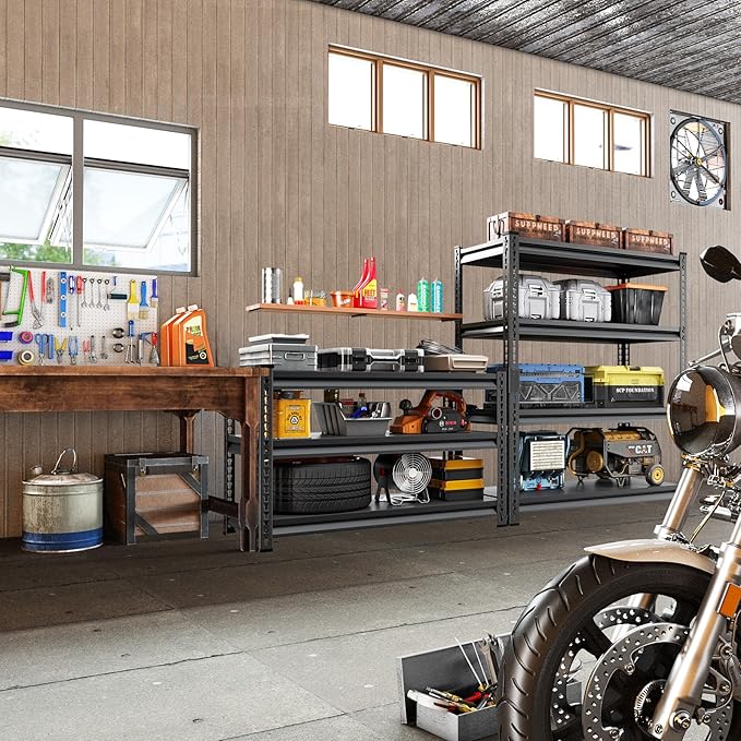 48''W Utility Garage Shelves: 1,500Lbs Heavy Duty Steel Metal Adjustable Shelving Storage Industrial Rack Units 3 Tier Black 48" W x 16" D x 36" H