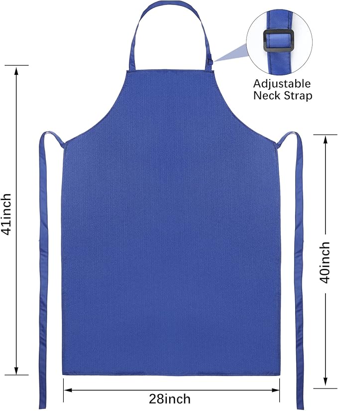 2 Pack Waterproof Rubber Vinyl Apron 40 Inch Chef Aprons for Men Heavy Duty Chemical Work Apron Extra Long Grilling Aprons with Adjustable Bib Apron for Dishwashing Lab Butcher Cooking Kitchen Blue