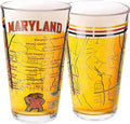 Greenline Goods – University of Maryland Terrapins College Pint Beer Glasses (Set of 2), 16 oz – Full-Color Logo + Campus Map