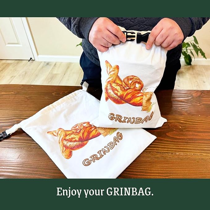 2 Pack Reusable Bread Bag, Sustainable Bread Storage w/Zipper, Freezer Bag, 100% Cotton, Eco-Friendly, Homemade Sourdough Bread Loaf Container, XLarge Reusable Food Storage Box