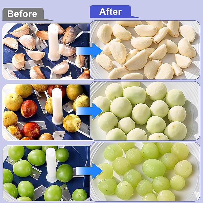 Automatic Grape Peeling Machine，Rechargeable Home Kitchen Aid Peeler, Electric Small Fruit Quick Peeler for Grapes, Garlic, Cherries and Cherry Tomatoes