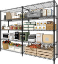 Garvee 70" H Storage Shelves L-Shaped Shelving Unit, 5-Tier Metal Shelves 1325 LBS Capacity, Heavy Duty Wire Shelving Storage Rack with Adjustable Shelf for Kitchen Pantry Bedroom Corner