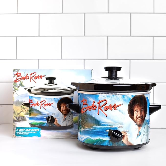 Uncanny Brands Bob Ross 2 Quart Slow Cooker- Happy Little Tree Appliance