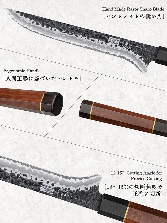HOSHANHO 7 Inch Fillet Knife, Razor Sharp Hand Forged Boning Knife, Japanese Super Steel Fish Knives with Ergonomic Handle for Meat and Poultry