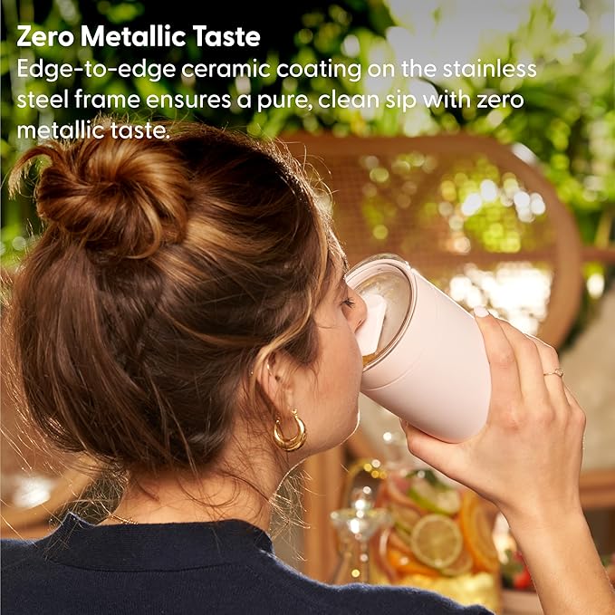 W&P Porter Insulated Tumbler 20 oz | No Metallic Aftertaste Ceramic Coated for Water, Coffee, & Tea | Wide Mouth Vacuum Insulated | Dishwasher Safe, Charcoal Terrazzo