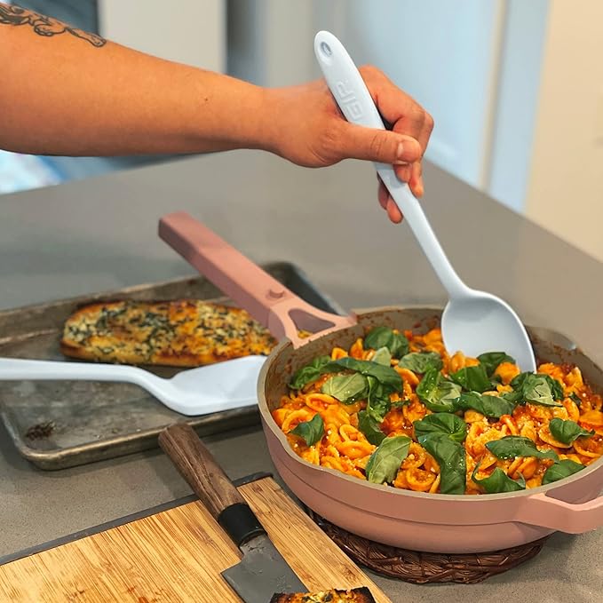 GIR: Get It Right Silicone Cooking Spoon - 13-In Slate - Heat Resistant up to 425°F & Seamless Nonstick Design - Ergonomic Grip & Multipurpose Mixing Spoon