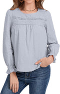 Long Sleeve Shirts Women Dressy Blouses for Women Cute Crew Neck Fall Tops Trendy Women's Clothing 2025 Fashion