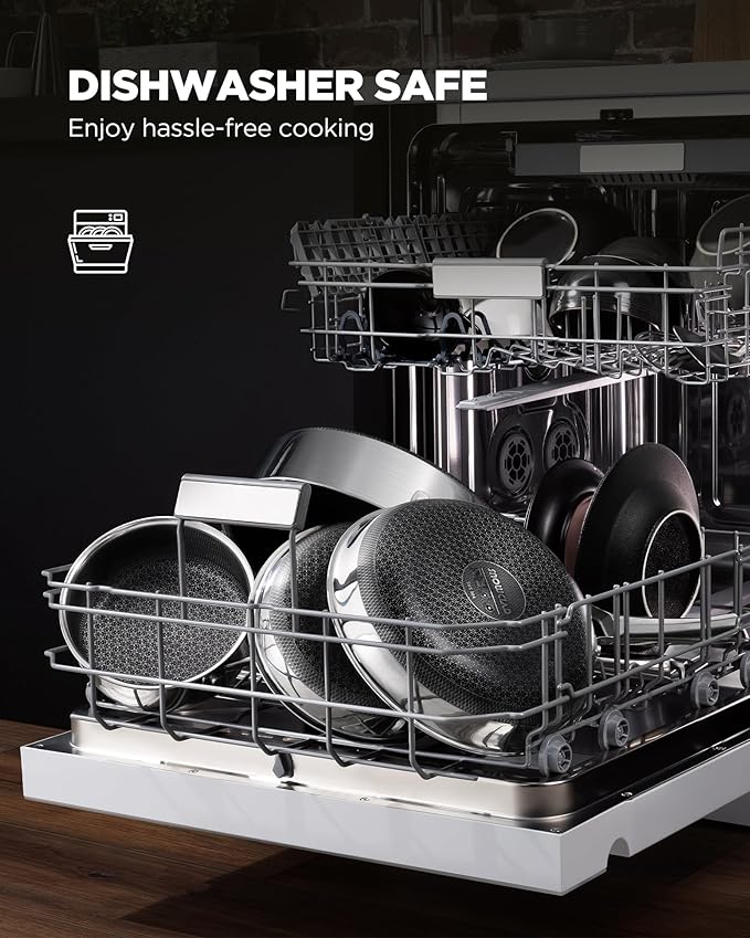 Non Stick Frying Pans, 12-inch with Lid, Induction Compatible Cooking Pan, PFOA Free Cookware