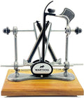 Warthog V-Sharp Elite Knife Sharpeners with Deluxe Wooden Base, Diamond Rods, Adjustable Angles, Metal Frame Construction