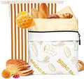 2 Pack Beeswax Bread Bag Reusable Bag for Sourdough, Extra Large Bread Bags for Homemade Bread, Cotton Bread Storage Bag for Keep Fresh