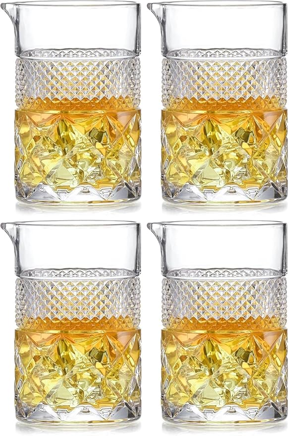 21oz Cocktail Mixing Glass Bartender - Cocktail Accessories - Bartender Kit for Martini, Manhattan, Old Fashioned - Wedding Anniversary Birthday Christmas Decorations Gift for Home Bar