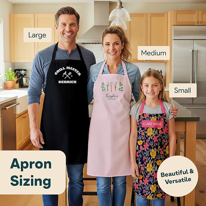 Winslow & Brody Personalized Aprons for Cooking - Custom Gift for Loved Ones - Cute Kitchen Apron for Women - Multiple Colors