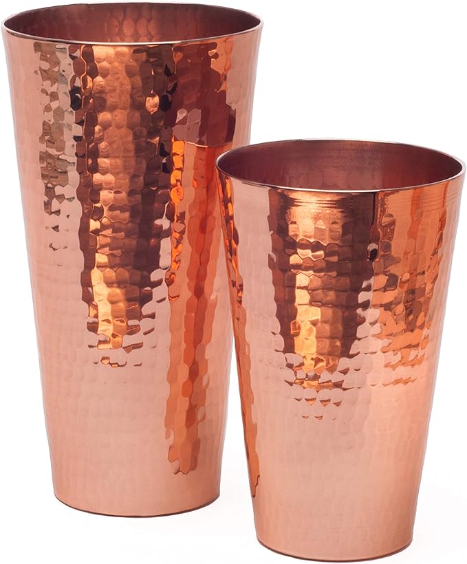 Sertodo Copper Boston Shaker Set | 16oz and 25oz Cups | 100% Pure Copper, Heavy Gauge, Hand Crafted | Professional Mixologist's Choice Cocktail Shaker