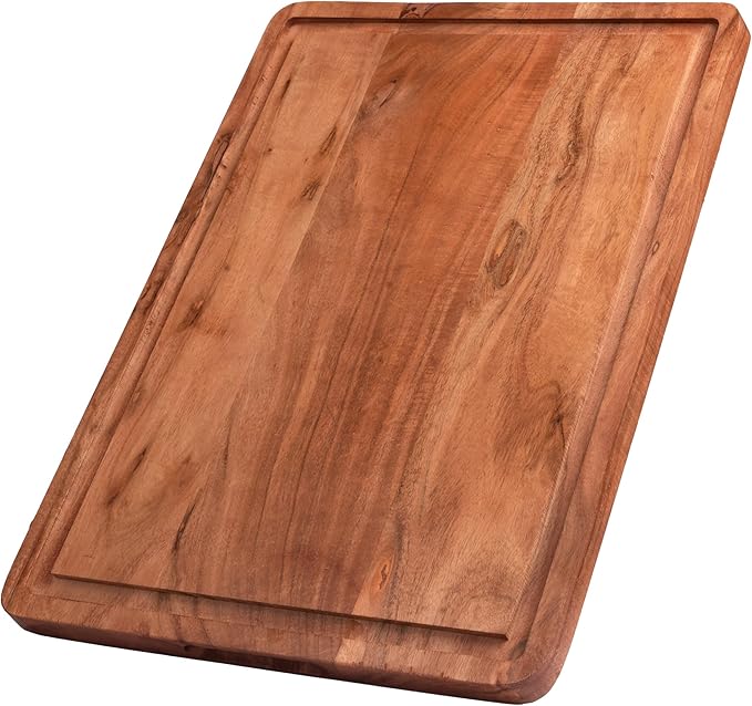 Acacia Wood Cutting Board – Large, Thick, and Durable Butcher Block for Kitchen, Chopping, and Meal Prep - Premium Wooden Board for Cutting, Slicing, and Serving