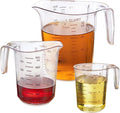 DaYammi Measuring Cups 3-Piece, Unbreakable Food-Grade Plastic Measuring Cup for Dishwasher, 1/2/4-Cup Nesting Liquid Measuring Cups for Prepping, Baking, Cooking, Readable Markings, Clear