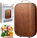 Wood Cutting Board, Solid Ebony Wooden Cutting Boards for Kitchen, Double-Sided Butcher Block with Juice Groove, Non-Slip Feet, 1" Thick Chopping Board for Meat And Vegetables (1, 16"×11")