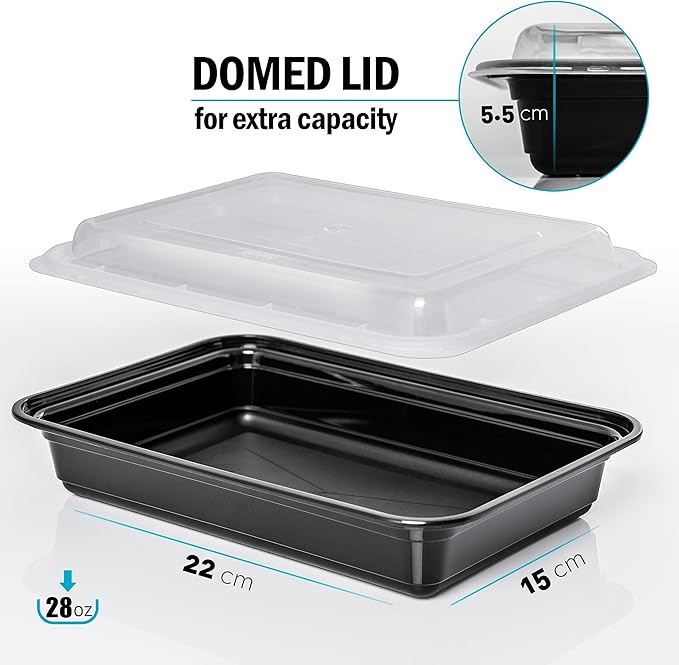 Igluu Meal Prep Containers Reusable (10 Pack) – Food Containers with Lids – Stackable, Microwave, Freezer & Dishwasher Safe – 28oz – 1 Compartment – BPA-Free