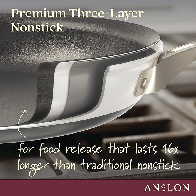 Anolon Achieve Hard Anodized Nonstick Frying Pan/Skillet, 12 Inch, Cream