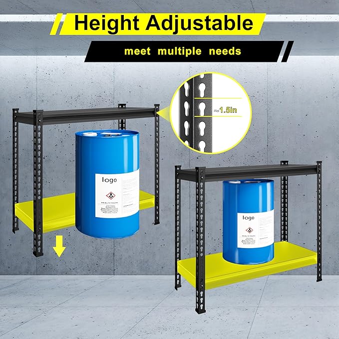 Utility Garage Shelves Heavy Duty - 48''W 3,000Lbs Steel Metal Industrial Storage Shelving Rack Units Adjustable 48" W x 24" D x 78" H 5 Tier Black
