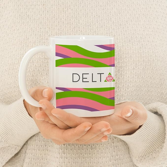 Delta Zeta Ceramic Coffee Mug 11 OZ Tea Cup (Delta Zeta # 7)