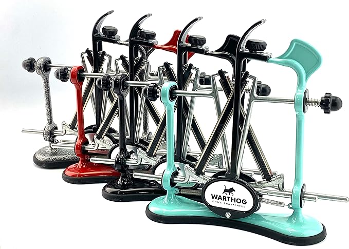 Warthog V-Sharp A4 Knife Sharpener, Ideal for Home Cooks, Fishermen, Hunters, Diamond Rods, Adjustable Angles, Metal Frame