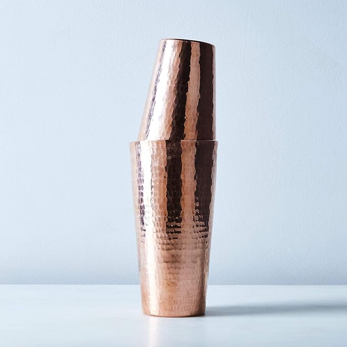 Sertodo Copper Boston Shaker Set | 16oz and 25oz Cups | 100% Pure Copper, Heavy Gauge, Hand Crafted | Professional Mixologist's Choice Cocktail Shaker