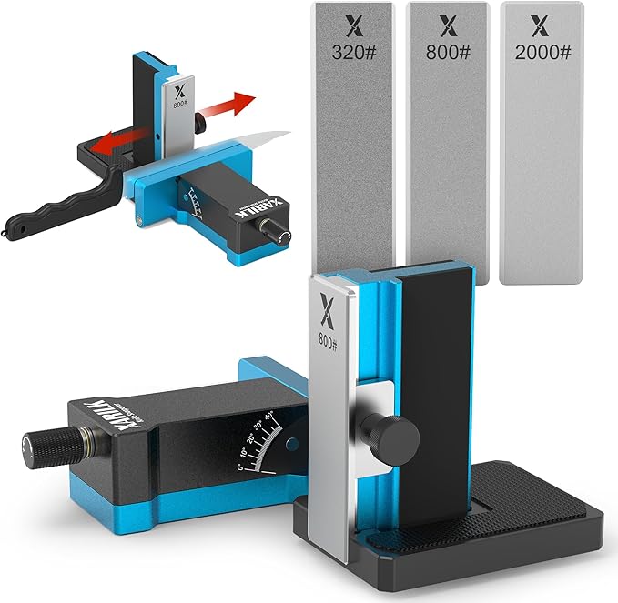 Upgraded Rolling Knife Sharpener Kit – Adjustable 10 – 40°, Removable Diamond Stones (320#, 800#, 2000#), Compact & Portable – Premium Knife Sharpening System for Kitchen & Outdoor Use