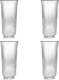 Serax Longdrink Drinking Glasses Set of 4 | Inku Glassware by Sergio Herman | Clear Ribbed Water Glass Cups without Lids | Home Essentials, Kitchen Set | Beer, Juice | Coffee Accessories