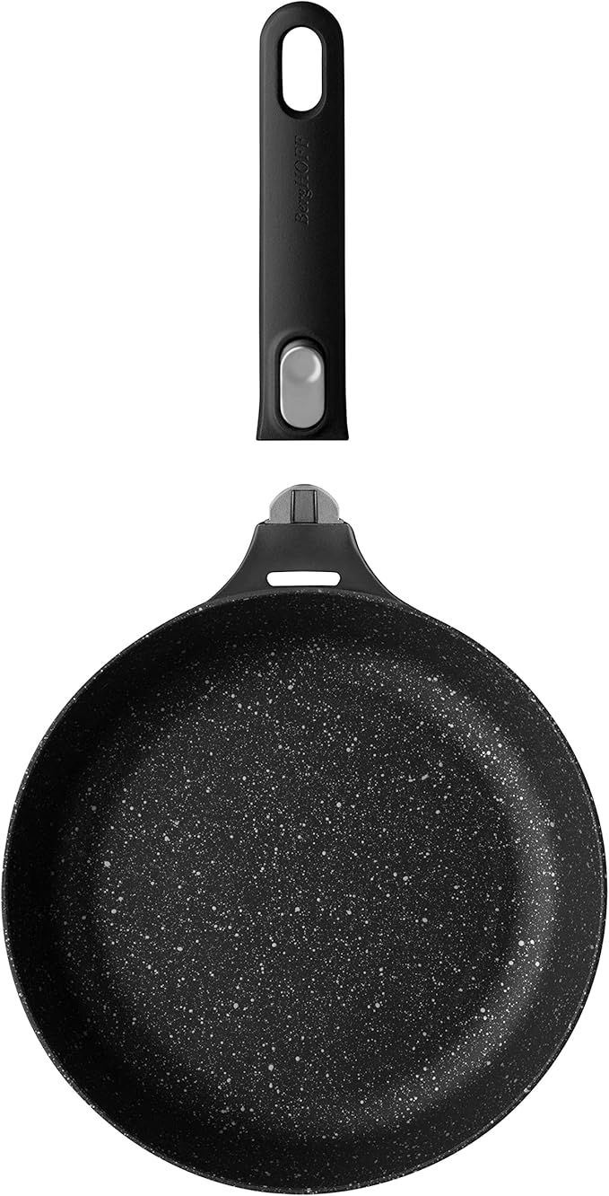 BergHOFF GEM Non-Stick Cast Aluminum Frying Pan 10" 1.8 qt. Stay-Cool Detachable Handle Ferno-Green PFOA-Free Induction Cooktop Fast Heating Oven Safe