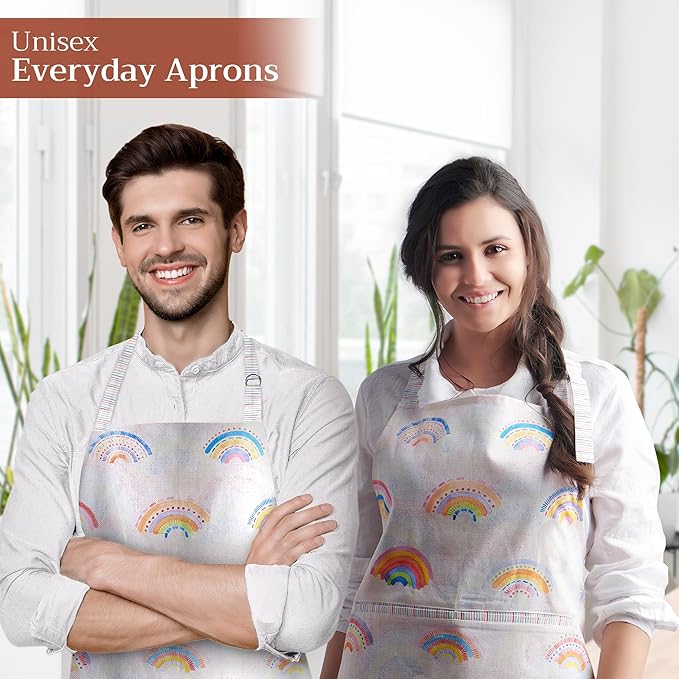 Maison d' Hermine 100% Cotton Apron for women with Pocket Kitchen Chef Apron for Men Cooking Gardening Server Waitress