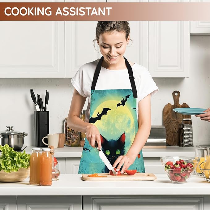 Adjustable Kitchen Apron with Pockets for Women and Men,Soft Chef Apron for Cooking, BBQ, and Grill