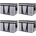 Bodaon 4-Pack Insulated Food Delivery Bag, XXX-Large Meal Grocery Tote Insulation Bag for Hot and cold Food, Commercial Cooler/Thermal Bags, Large Capacity Reusable Warming Bag, Gray