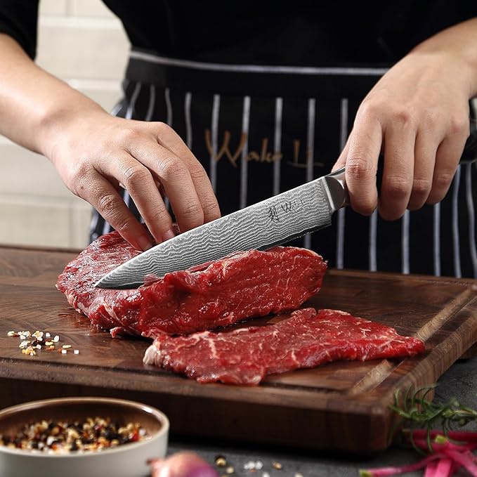 Wakoli Mikata 4-Piece Damascus Knife Set – Professional Kitchen Knife Set with VG10 Core, 67-Layer Damascus Steel and Ergonomic Micarta Handles – Premium Kitchen Knives in Gift Box