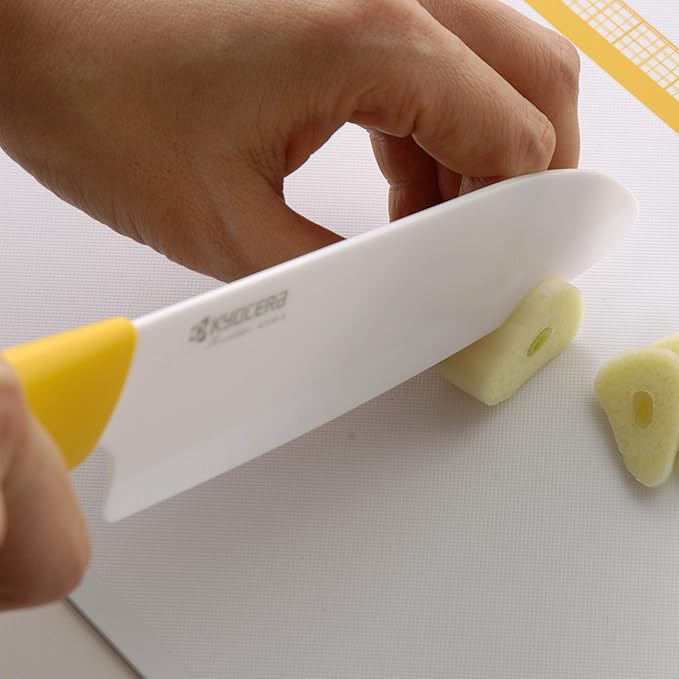 Kyocera 3Piece Advanced ceramic Revolution Series Knife Set, Yellow,White