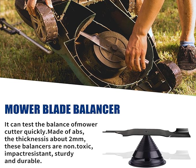 Double Layer Corundum Lawnmower,Blade Sharpener Lawn Mower Blade Sharpener,Blade Balancer Compatible with Any Power Drill/Hand Drill Universal Wear Resistant Mower Blade Sharpener
