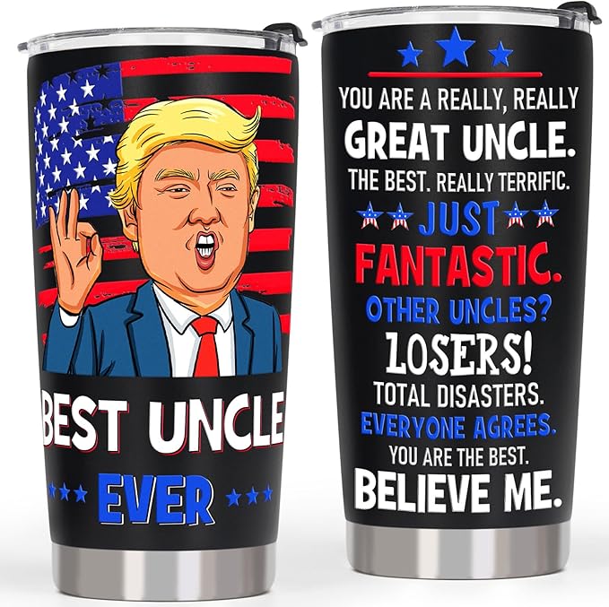 Gifts for Uncle Gifts from Niece Nephew - Great Best Uncle Ever Birthday Christmas Gift - 20 OZ Stainless Steel Insulated Travel Coffee Tumbler Cup