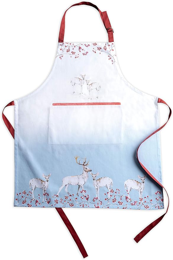 Maison d' Hermine 100% Cotton Apron for women with Pocket Kitchen Chef Apron for Men Cooking Gardening Server Waitress