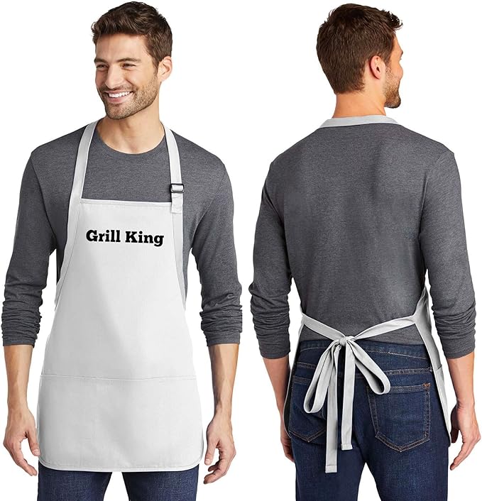 Custom Text Cooking & BBQ Apron – Personalized Chef or Grill Gift – Medium Length (1-3 Lines)