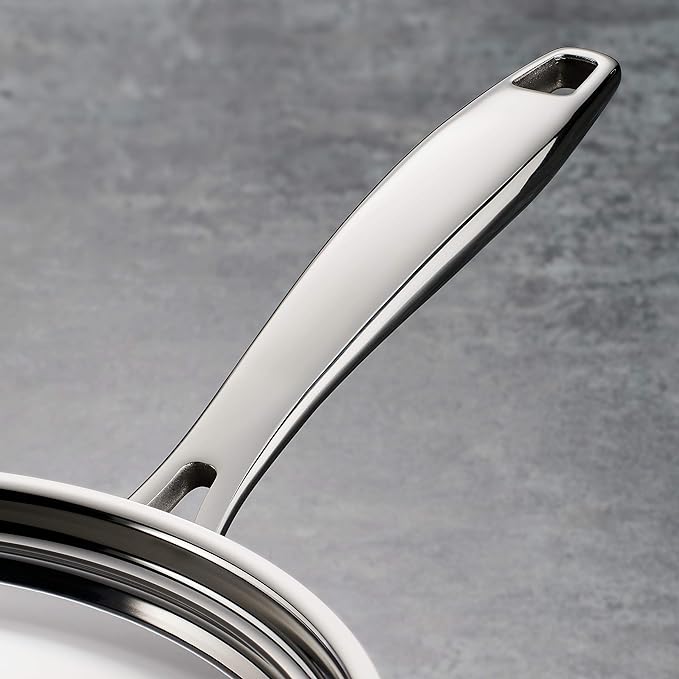 Tramontina Signature Tri-Ply Clad Stainless Steel 3-Quart Saute Pan with Lid, Induction-Ready Cooking Pan, Dishwasher-Safe, NSF-Certified, Made in Brazil