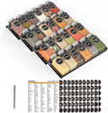 SpaceAid Spice Drawer Organizer with 24 Spice Jars, 386 Spice Labels, 4 Tier Seasoning Rack Tray Insert for Kitchen Drawers, 11.25" Wide x 17.5" Deep