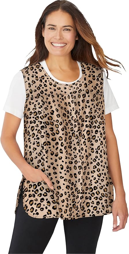 Only Necessities Plus Size Snap-Front Apron