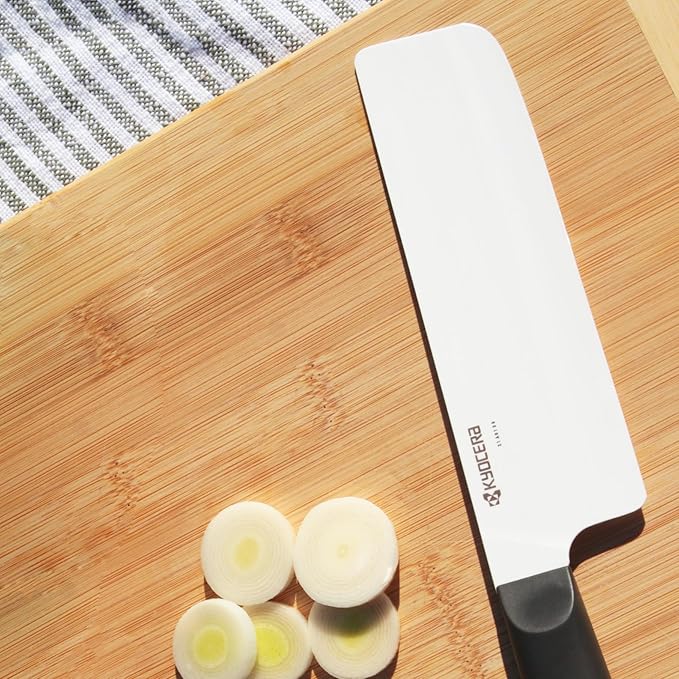 Kyocera INNOVATIONwhite 6" Ceramic Nakiri Knife - White Z212 Blade with Non-Slip Black Handle