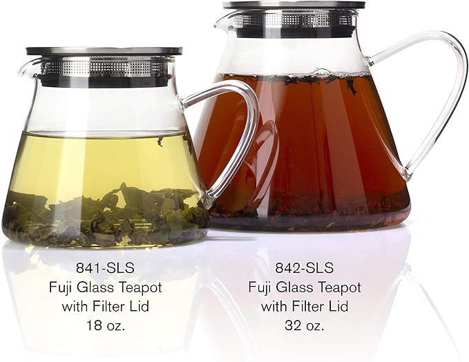 FORLIFE Fuji Glass Teapot with Filter Lid (32 ounces)