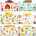 Chumia 6 Pcs Reusable Snack Bags Christmas Gifts Food Safety Washable Snack Bags Lunch with Zipper Portable Sandwich Bag Food Storage Pouch Double Layer (Farm,6.9 x 3.7 Inches)