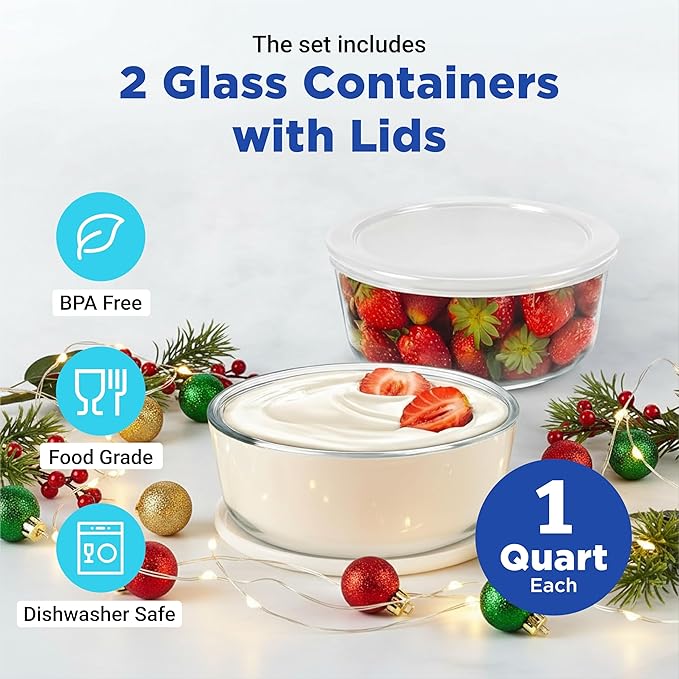 Ultimate Probiotic Yogurt Maker w/Adjustable Time & Temp Control - Make Trillions of Live Probiotics (Two 1-Quart Containers) - Best Xmas Gifts & Presents for Men & Women - ULTIMATE LIFETIME WARRANTY