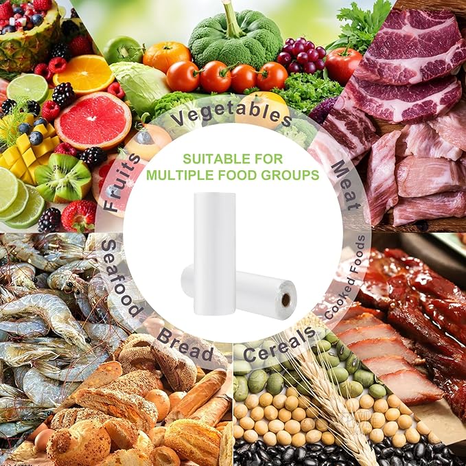 Plastic Produce Bag 12" X 20", Clear Food Storage Bags for Food, Fruit, Vegetable, Refrigerator Storage, Kitchen,350 Bags/Roll (10 Rolls)
