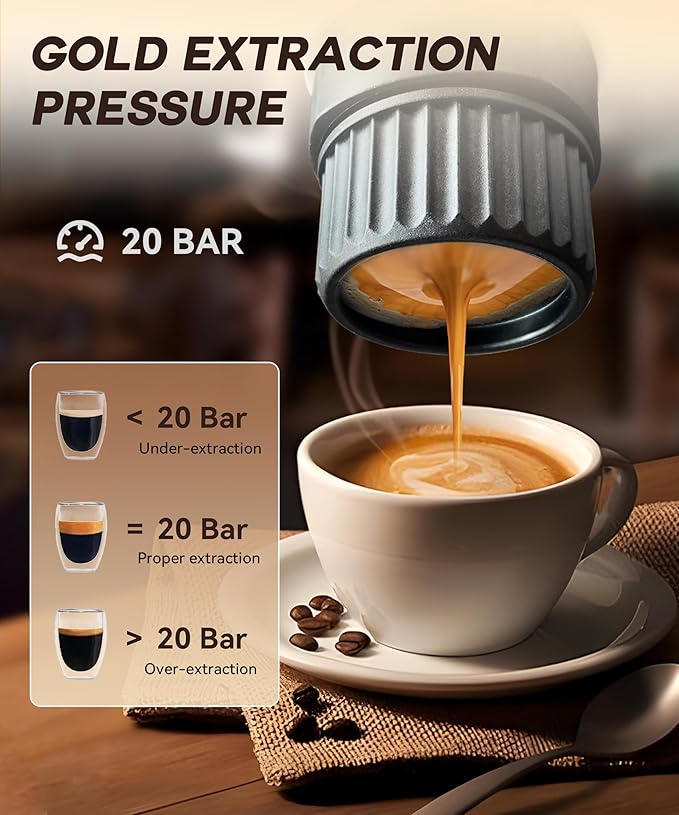 H02 PRO Portable Electric Espresso Maker, Christmas Gift Coffee Machine Compatible with NS Capsule Original Pods & Ground Coffee, Mini Travel Espresso maker for Camping, Hiking, RV