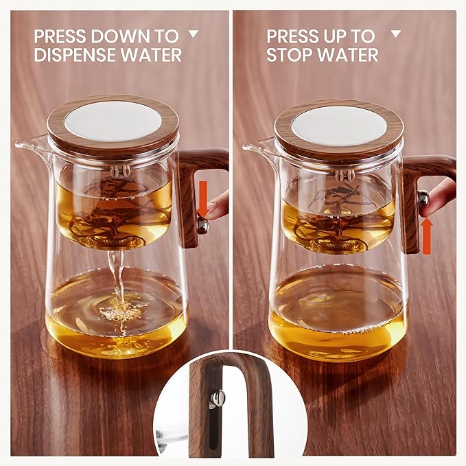 MACTANO Enchant Tea Pot, Magic Witchcraft Enchanted Glass Teapot with Strainer -800ML