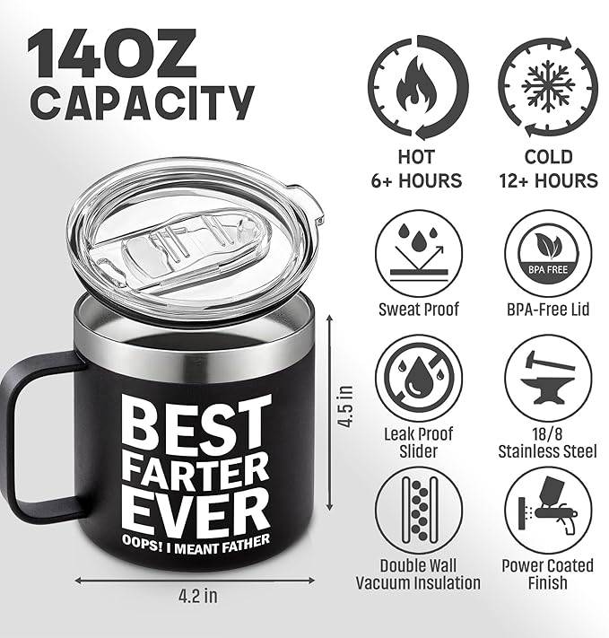 Christmas Gifts for Dad, Men - Gifts for Dad from Daughter, Son - Dads Birthday Gift Ideas, Happy Birthday gifts for Dads, Fathers - Best Dad Ever Gift, Present for dads - 14 Oz dad Mug